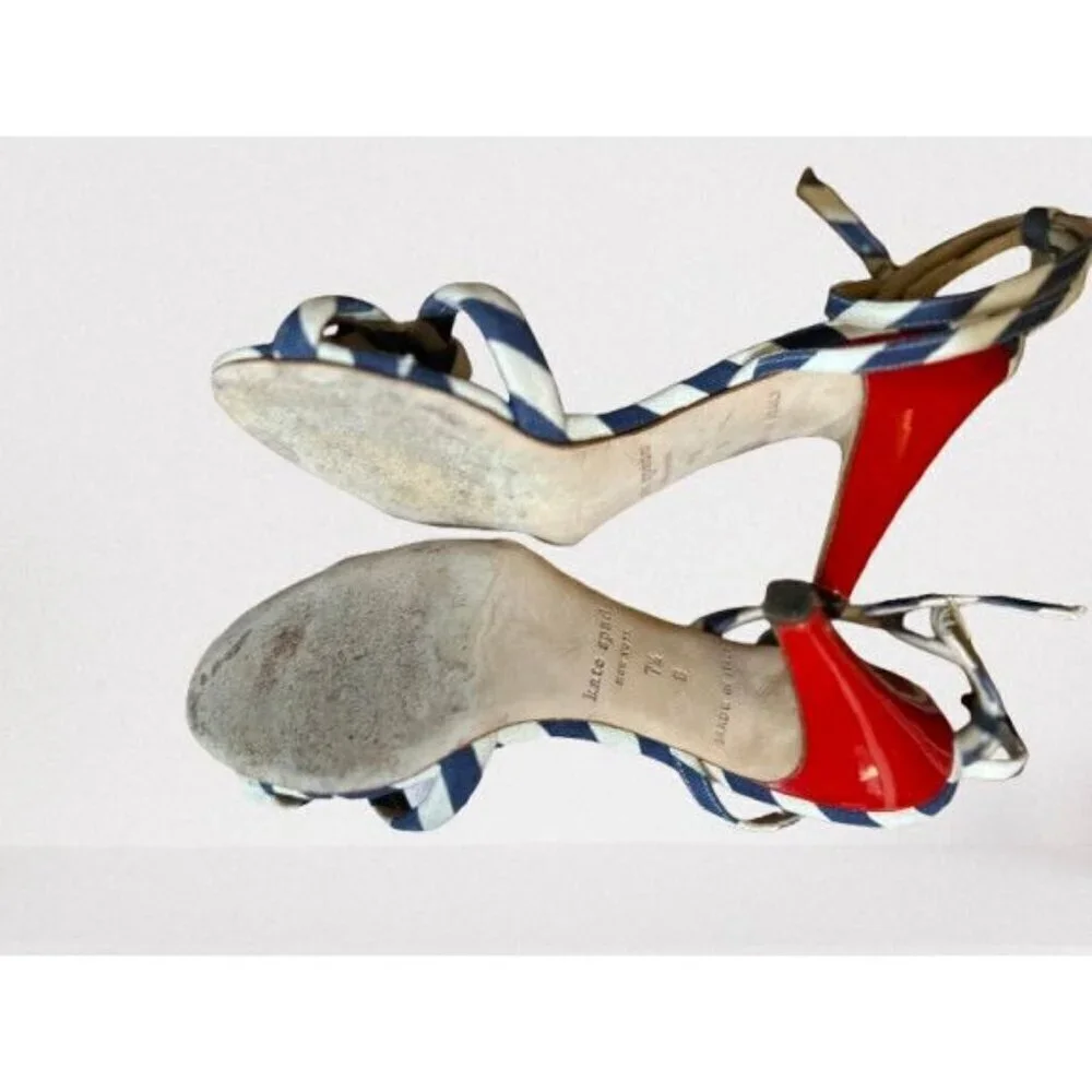 Kate Spade Strappy high heel sandals made in Italy nautical open toe Size 7.5